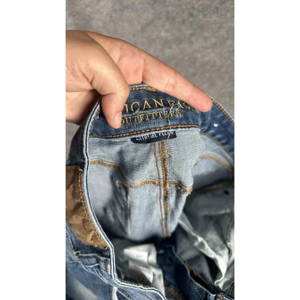 American Eagle Men's Jeans 30x32 Blue Relaxed Straight Extreme Flex 4 Boot Cut
